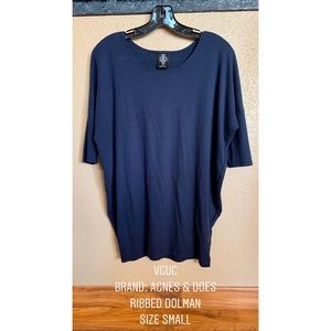 Agnes & Dora Ribbed Navy Blue Dolman